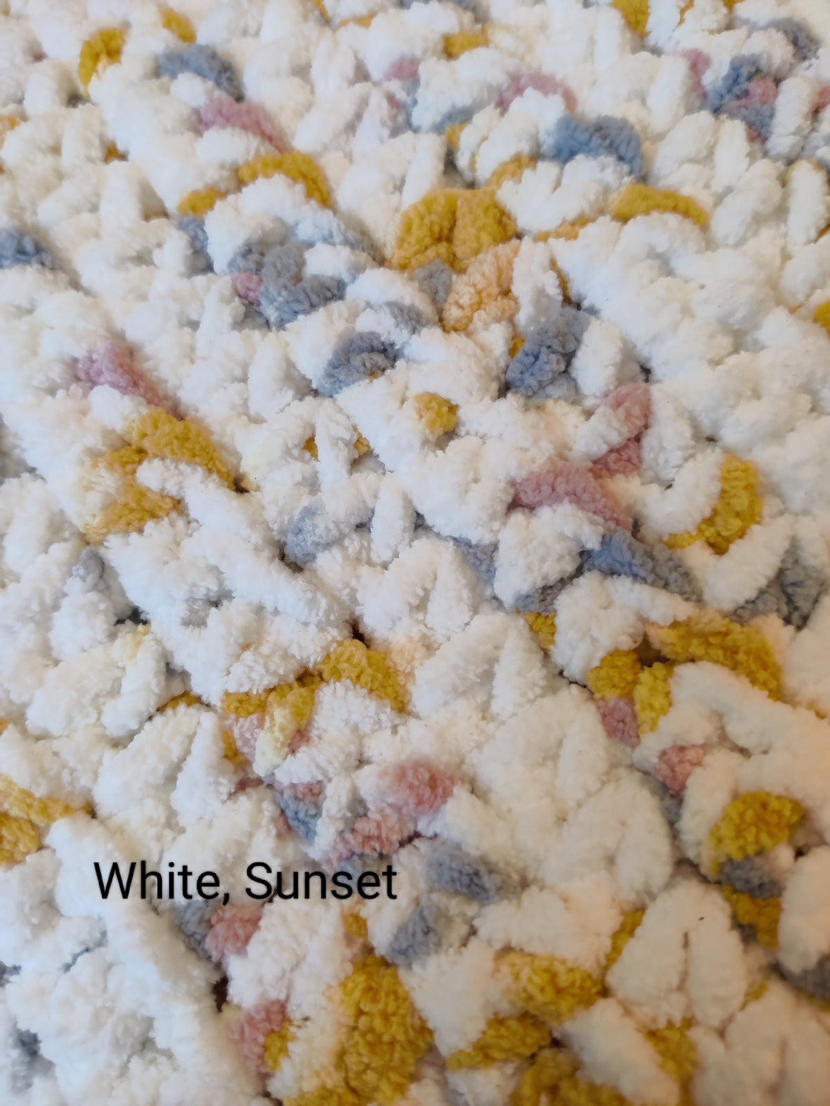 White sunset crochet blanket 