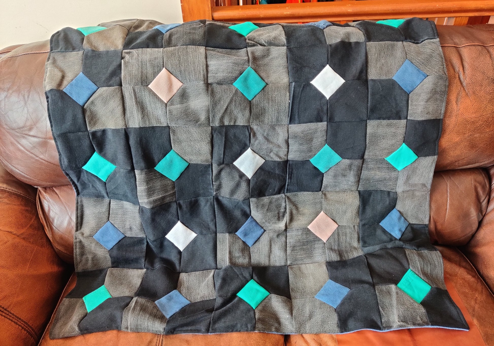 Upcycled Denim Blanket | Green
