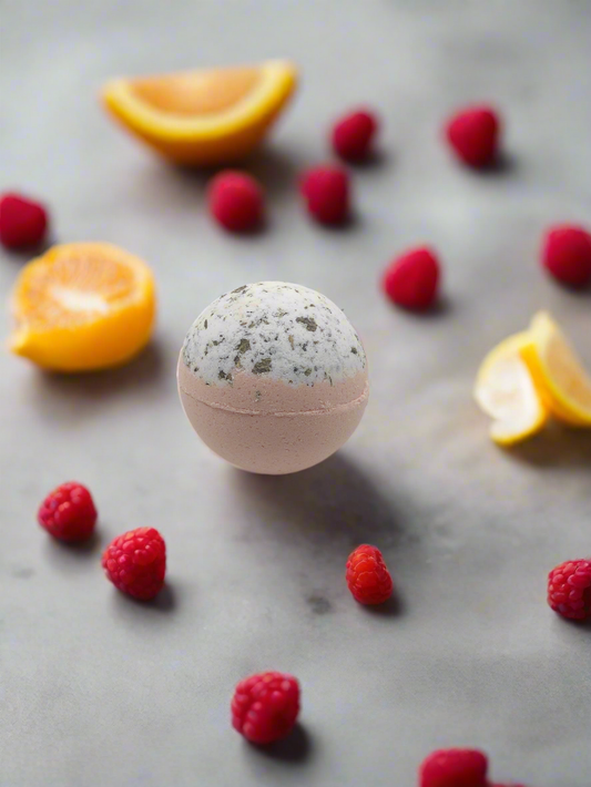 Orange and Raspberries Scented Bathbomb